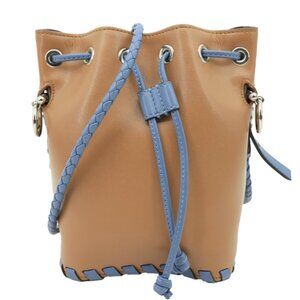 Fendi  Mon Tresor Mini Leather Drawstring Bucket Bag Brown